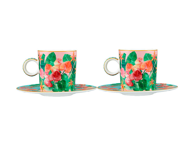 Teas & C's Tropicana Demi Cup & Saucer Set of 2 Gift Boxed
