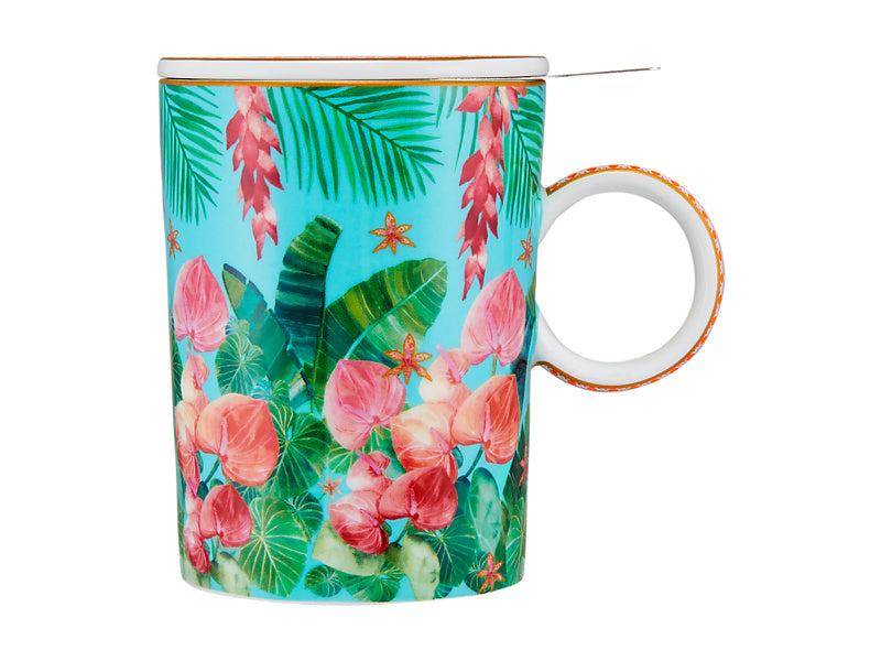 Teas & C's Tropicana Lidded Mug With Infuser Gift Boxed