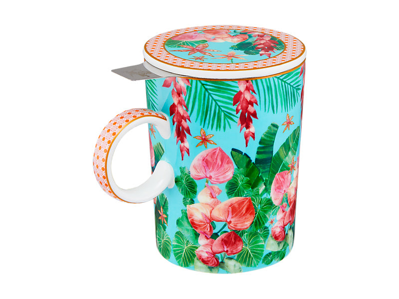Teas & C's Tropicana Lidded Mug With Infuser Gift Boxed