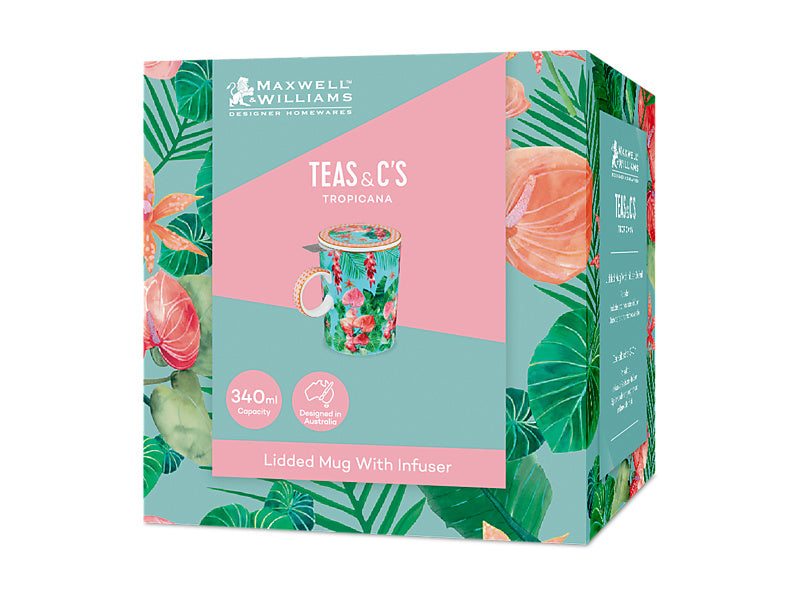 Teas & C's Tropicana Lidded Mug With Infuser Gift Boxed