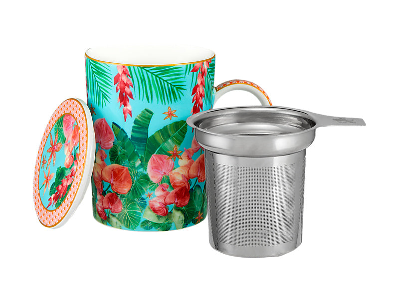 Teas & C's Tropicana Lidded Mug With Infuser Gift Boxed
