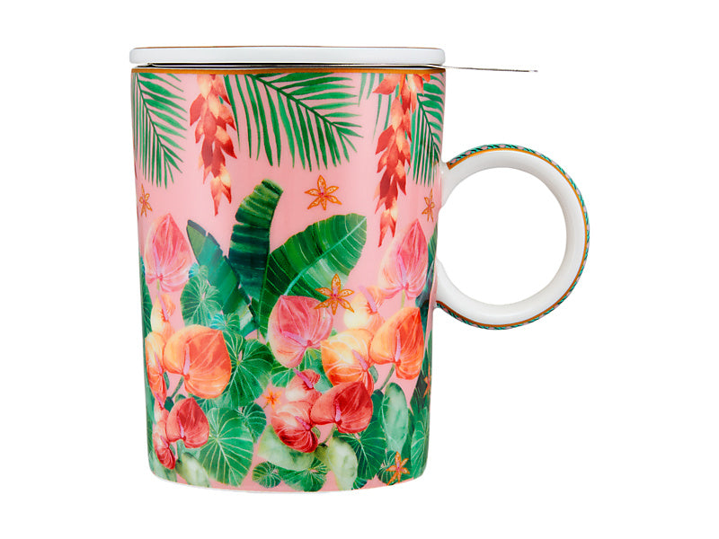 Teas & C's Tropicana Lidded Mug With Infuser Gift Boxed