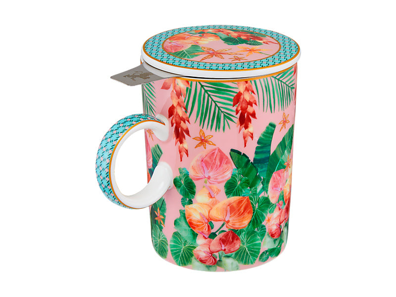 Teas & C's Tropicana Lidded Mug With Infuser Gift Boxed