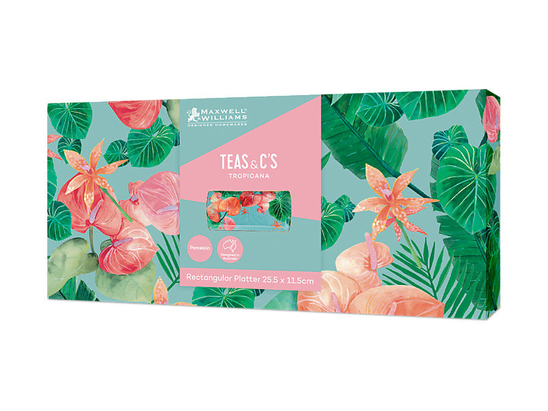 Teas & C's Tropicana Rectangular Platter Gift Boxed