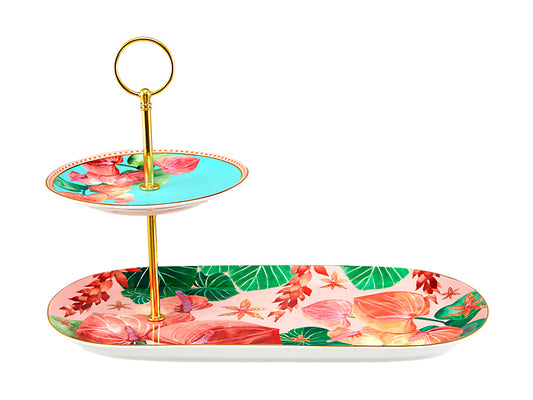 Teas & C's Tropicana 2 Tiered Entertaining Set Gift Boxed