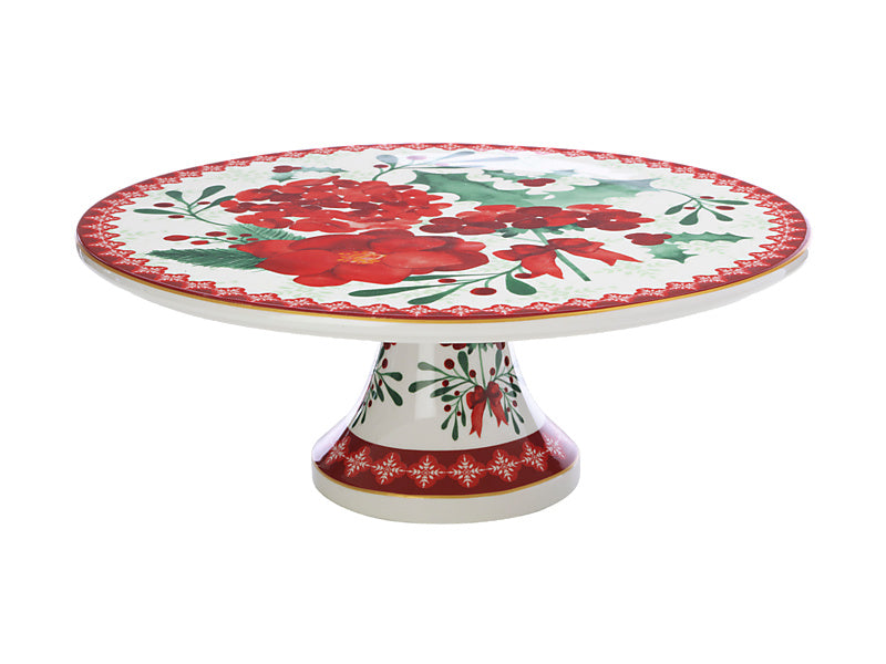 Mistletoe Footed Cake Stand 30cm Gift Boxed