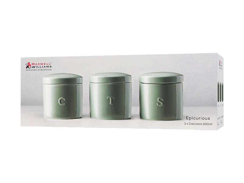 Epicurious Canister 600ML Set Of 3 Gift Boxed