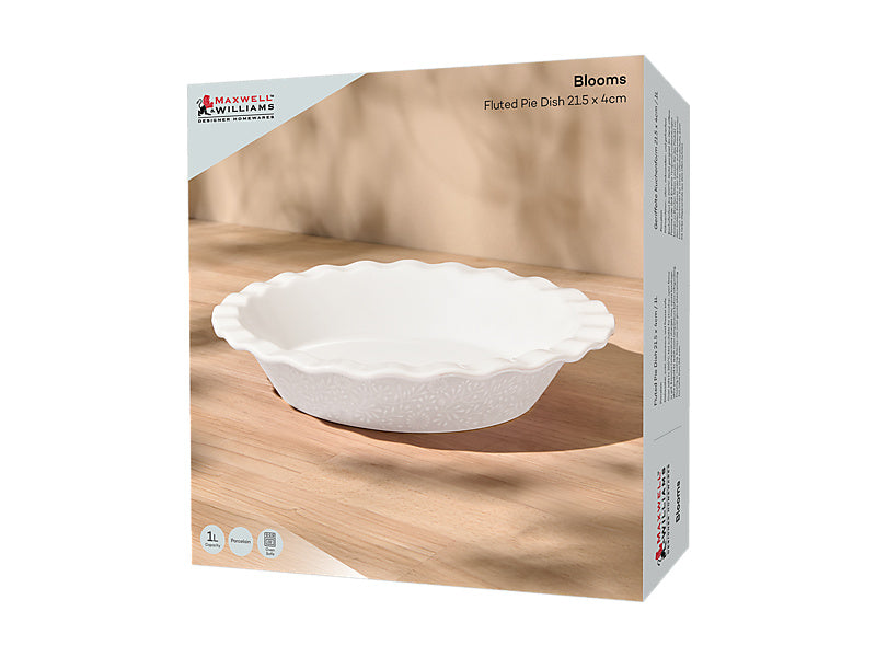 Blooms Fluted Pie Dish Gift Boxed