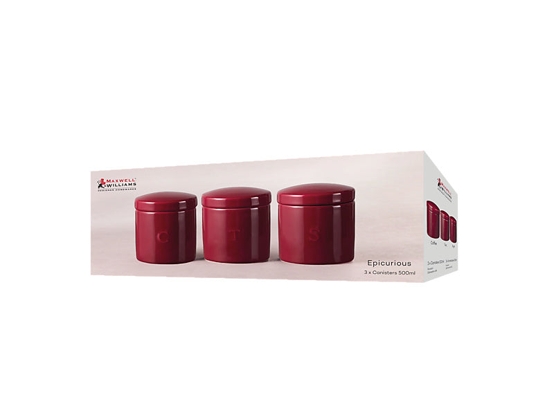Epicurious Canister Set of 3 Gift Boxed