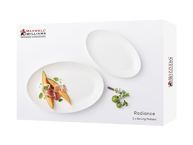 Radiance Serving Platter Set of 2 White Gift Boxed