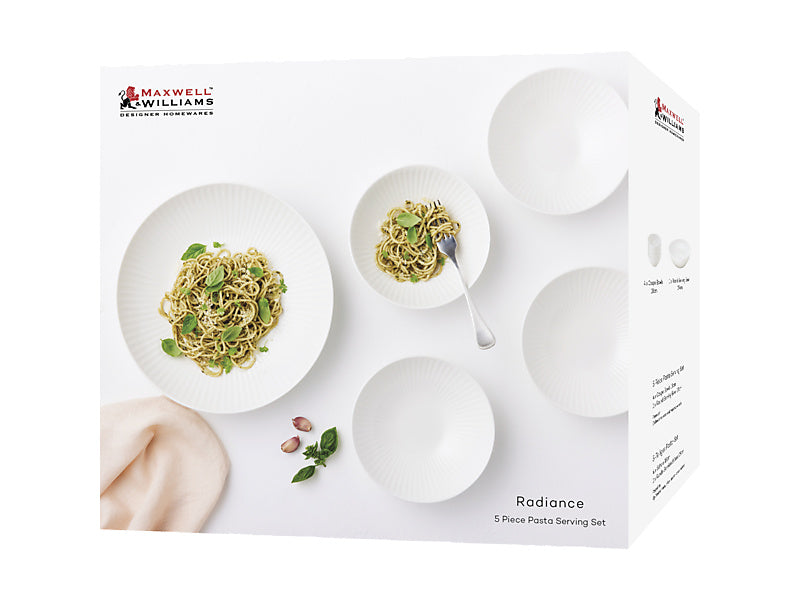 Radiance Pasta Serving Set 5pc White Gift Boxed