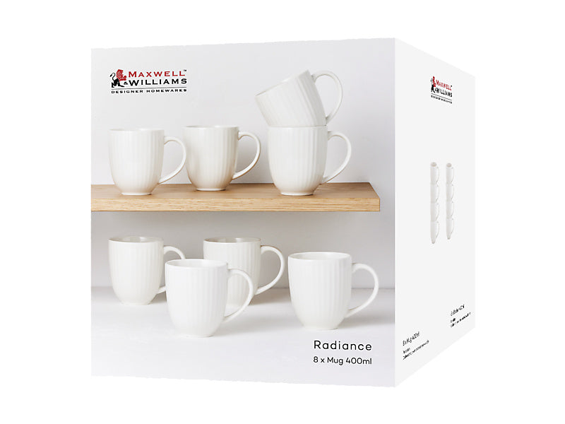 Radiance Mug 400ML Set of 8 White Gift Boxed