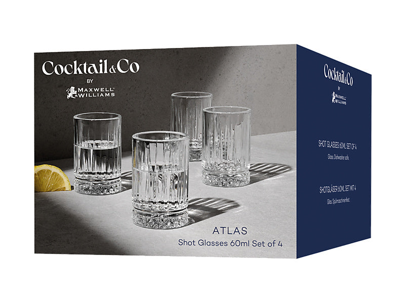 Cocktail & Co Atlas Shot Glass Set of 4 Gift Boxed