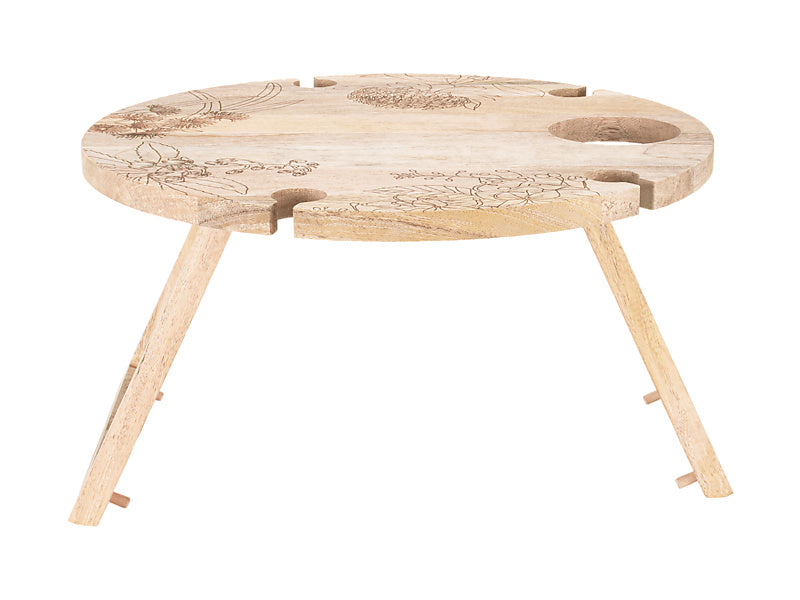 The Blck Pen Golden Summer Round Folding Picnic Table 45x45x24cm