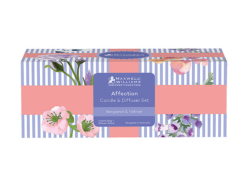 Affection Bergamot & Vetiver Candle 250g & Diffuser 300ml Set Gift Boxed
