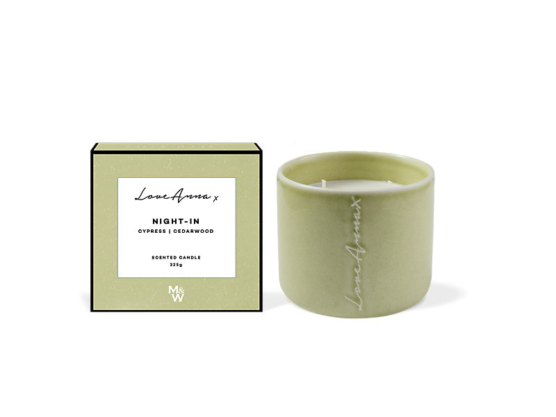 Chapters Night-In Fragrance Candle 325g Cypress & Cedarwood Gift Boxed