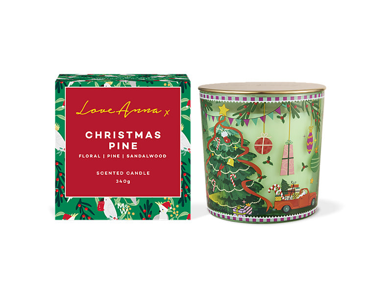 Festive Down Under Fragrance Candle 340g Christmas Pine Gift Boxed