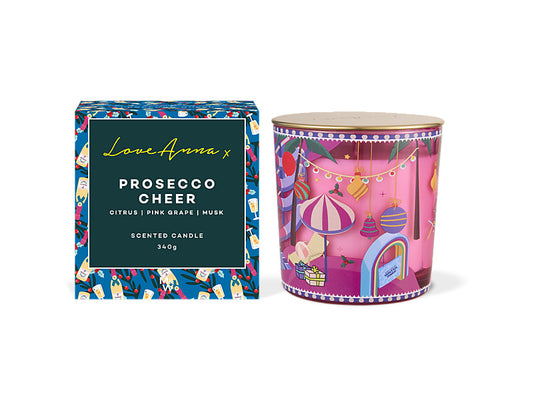Festive Down Under Fragrance Candle 340g Prosecco Cheer Gift Boxed