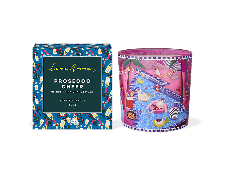 Festive Down Under Fragrance Candle 600g Prosecco Cheer Gift Boxed