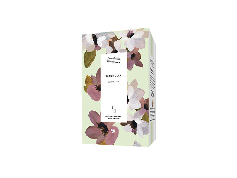 Prudence De Marchi Magnolia Diffuser & Tray Set & 17x8cm Gift Boxed