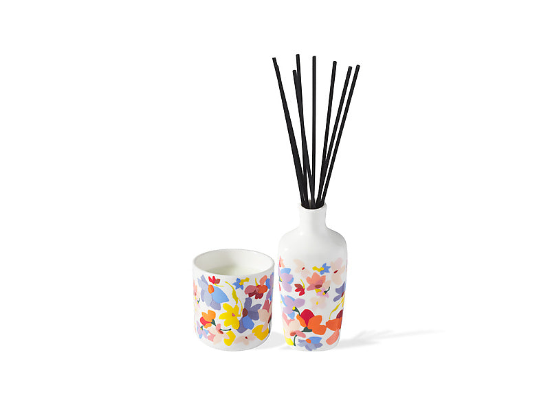 Prudence De Marchi Dancing Flowers 180g Candle & Dif Set Gift Boxed