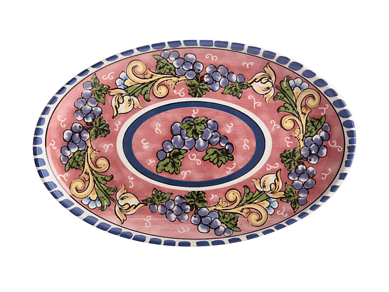 Ceramica Salerno Oval Platter 40x26cm Grapes