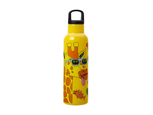 Mulga the Artist Double Wall Insulated Bottle 600ML Giraffe