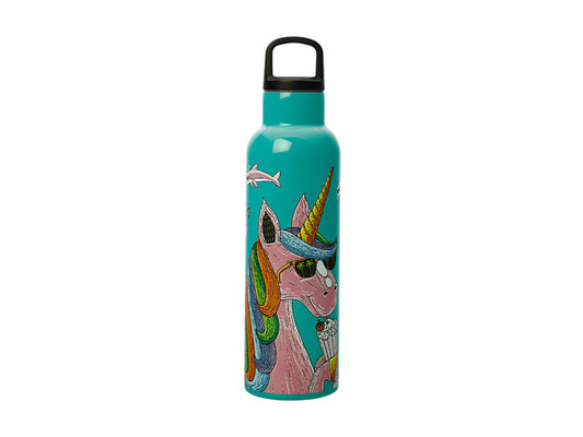 Mulga the Artist Double Wall Insulated Bottle 600ML Unicorn