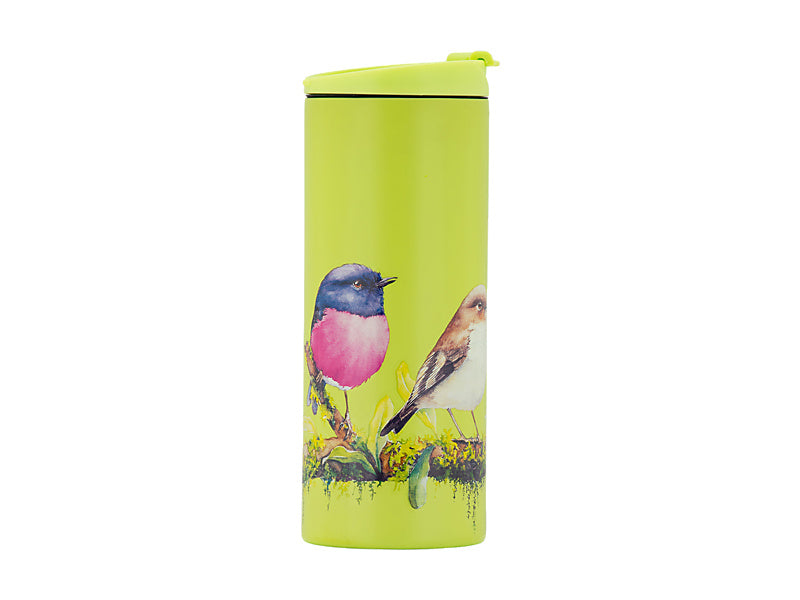 Katherine Castle Bird Talk Double Wall Insulated Cup 350ML Pink Robins