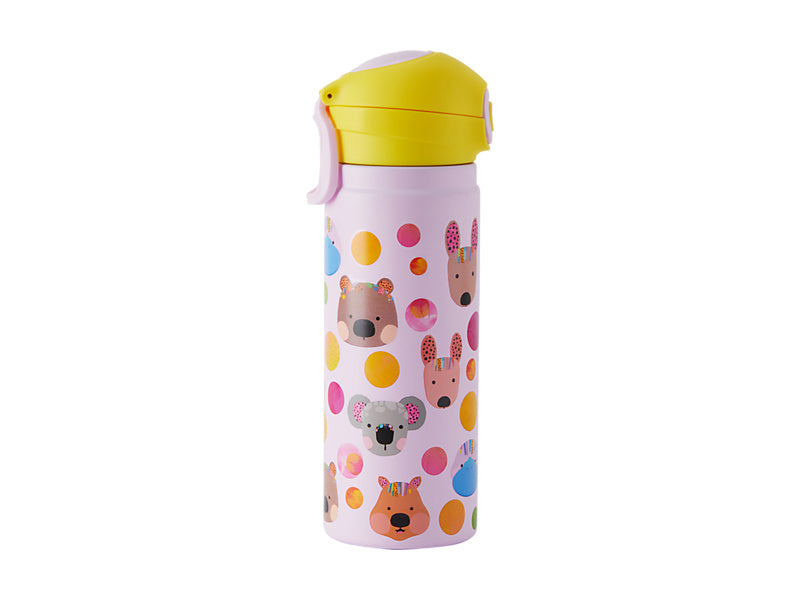 Kasey Rainbow Critters Double Wall Insulated Bottle Pink