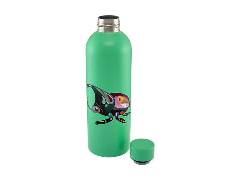 Pete Cromer Garden Party Double Wall Insulated Bottle Rhino Beetle Gift Boxed