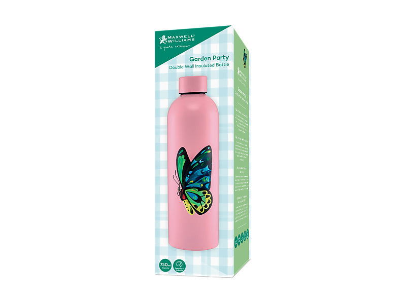 Pete Cromer Garden Party Double Wall Insulated Bottle Butterfly Gift Boxed