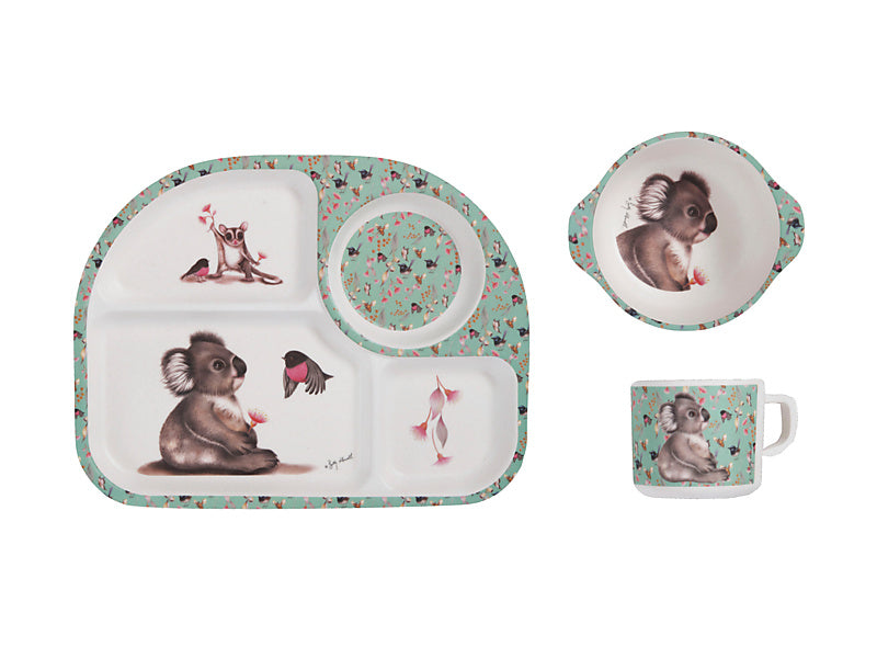 Sally Howell Children's Bamboo Koala 3pc Dinner Set Gift Boxed