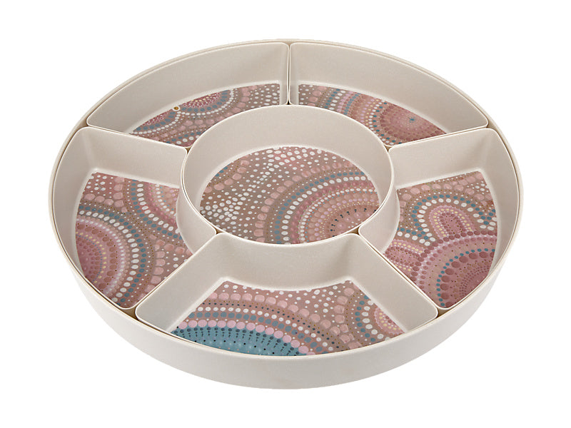 Lou Martin Uplift Melamine 7pc Divided Platter Set Gift Boxed