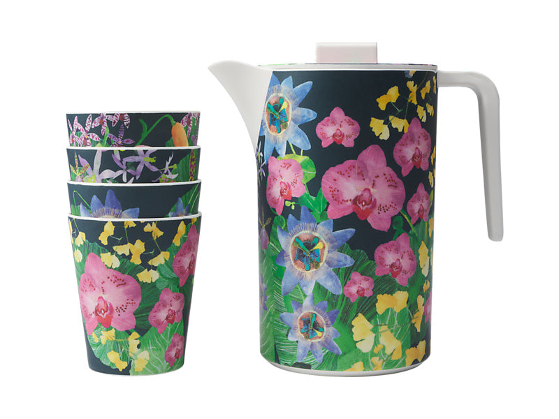 Tropical Twilight Melamine Jug And Tumbler Set of 5 Gift Boxed