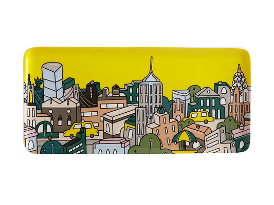 Megan McKean Cities Rectangle Plate 25x12cm New York Gift Boxed