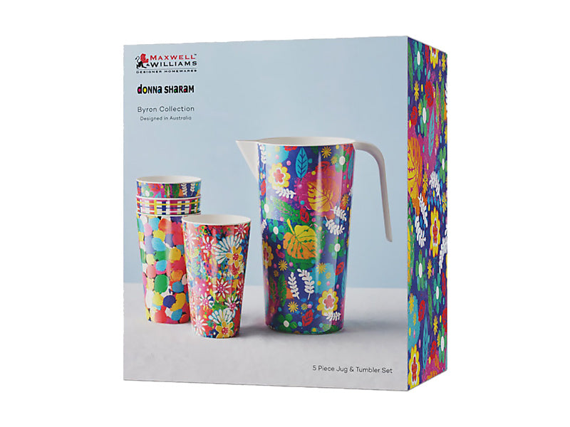 Donna Sharam Byron Melamine Jug And Tumbler 5 Piece Set Gift Boxed