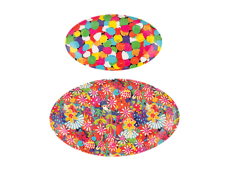 Donna Sharam Byron Melamine Oval Platter Assorted Set of 2 Gift Boxed