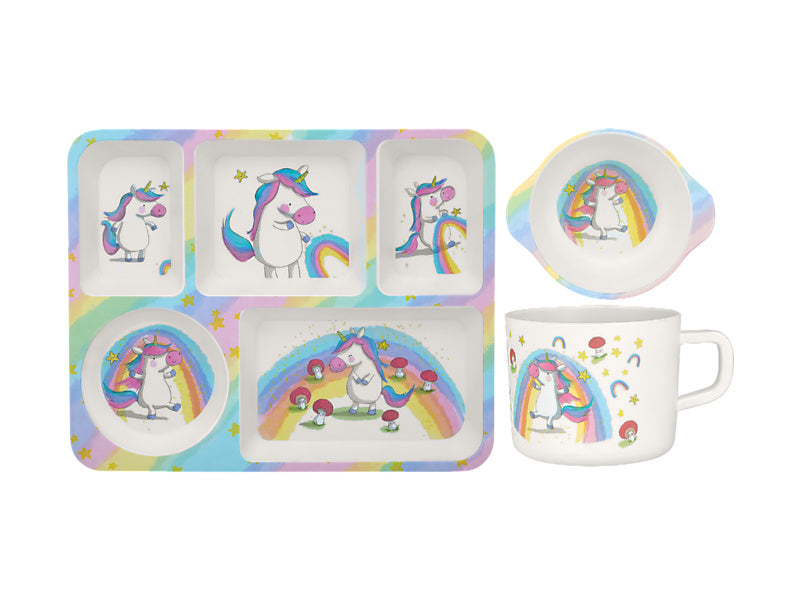 Jedda Robaard Magical Tales Melamine 3pc Dinner Set Unicorn Gift Boxed
