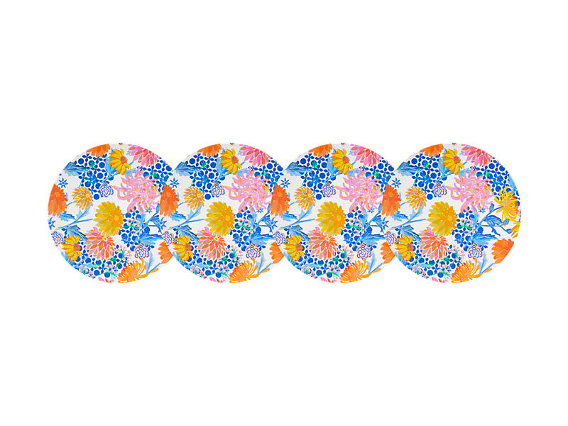 Sunburst Melamine Plate Set of 4