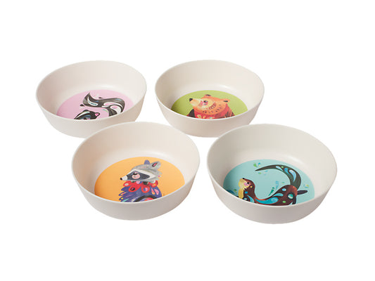 Pete Cromer Woodland Creatures Melamine Bowls Set of 4 Assorted Gift Boxed