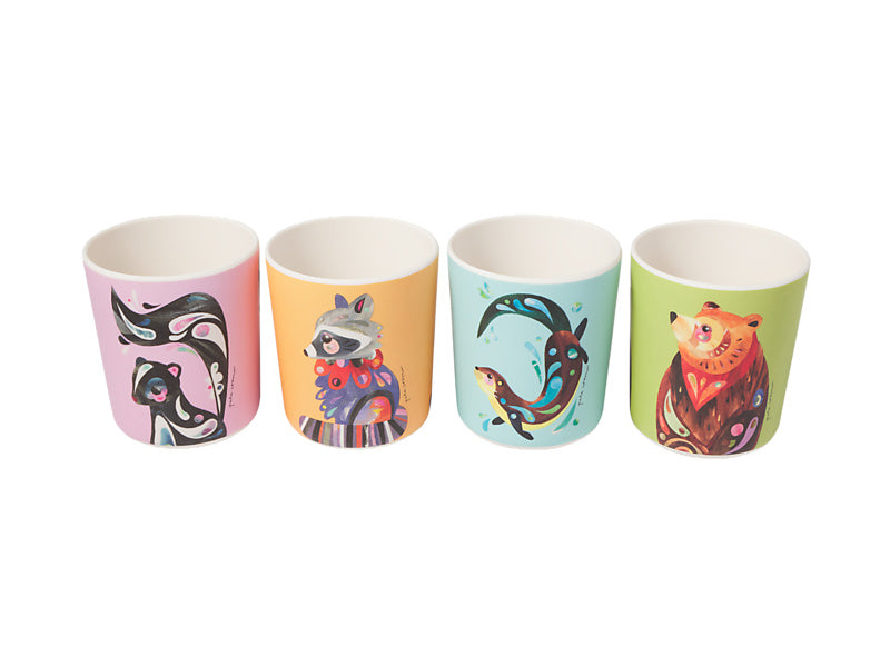 Pete Cromer Woodland Creatures Melamine Tumblers Set of 4 Assorted Gift Boxed