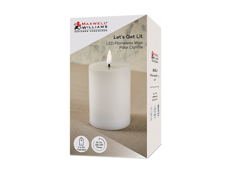 Let's Get Lit LED Flameless Candle Natural Gift Boxed