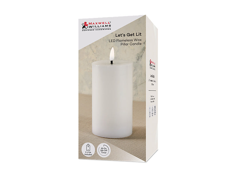 Let's Get Lit LED Flameless Candle Natural Gift Boxed