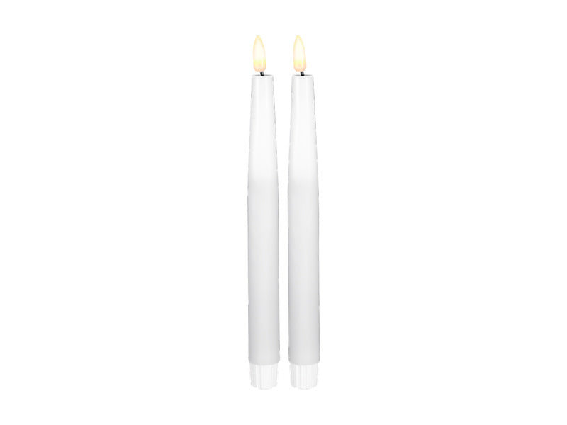 Let's Get Lit LED Flameless Taper Wax Candle 24cm 2pc Natural Gift Boxed