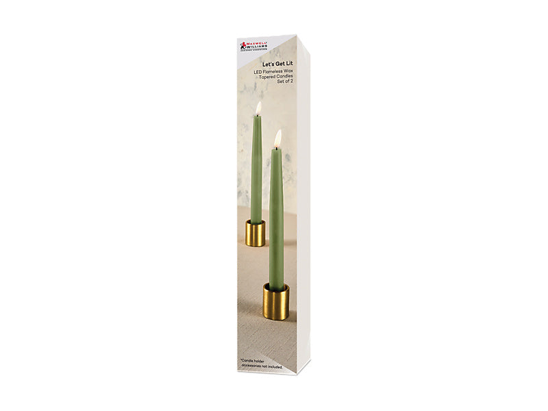 Let's Get Lit LED Flameless Taper Candle 2pc Pine Gift Boxed