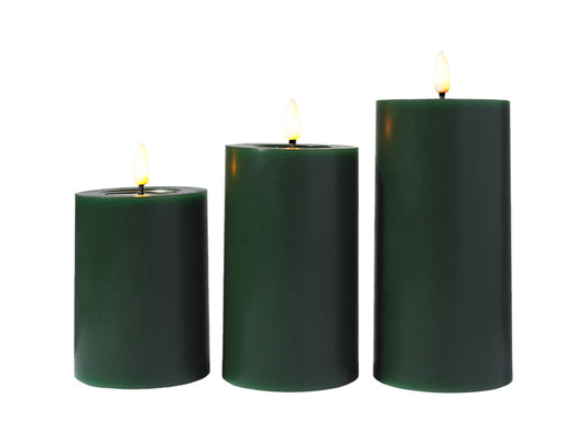Let's Get Lit LED Flameless Candle Set of 3 Pine Gift Boxed