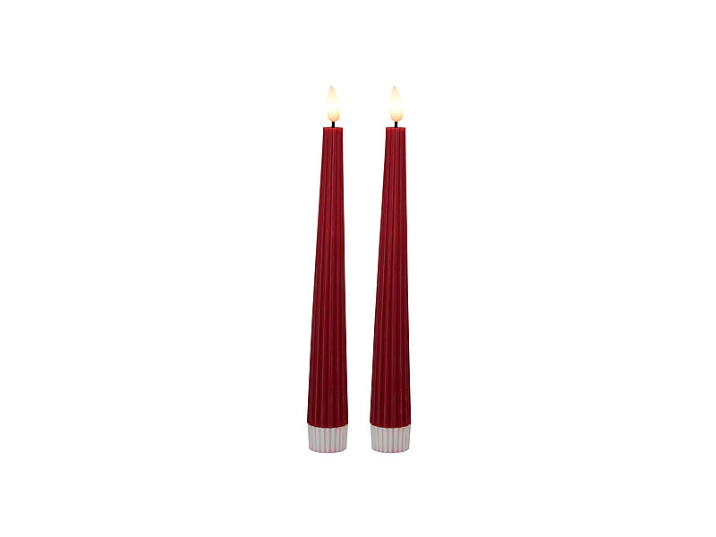 Let's Get Lit Linea LED Taper Wax Candle Set of 2 Cherry Gift Boxed