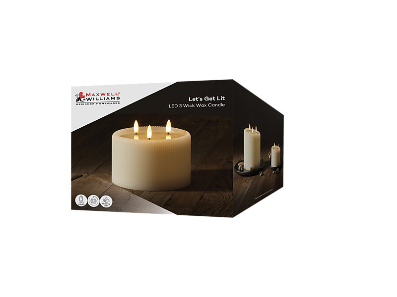 Let's Get Lit Candle 3 Wick Natural Gift Boxed