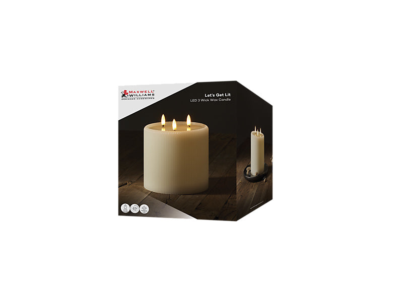 Let's Get Lit Candle 3 Wick Natural Gift Boxed